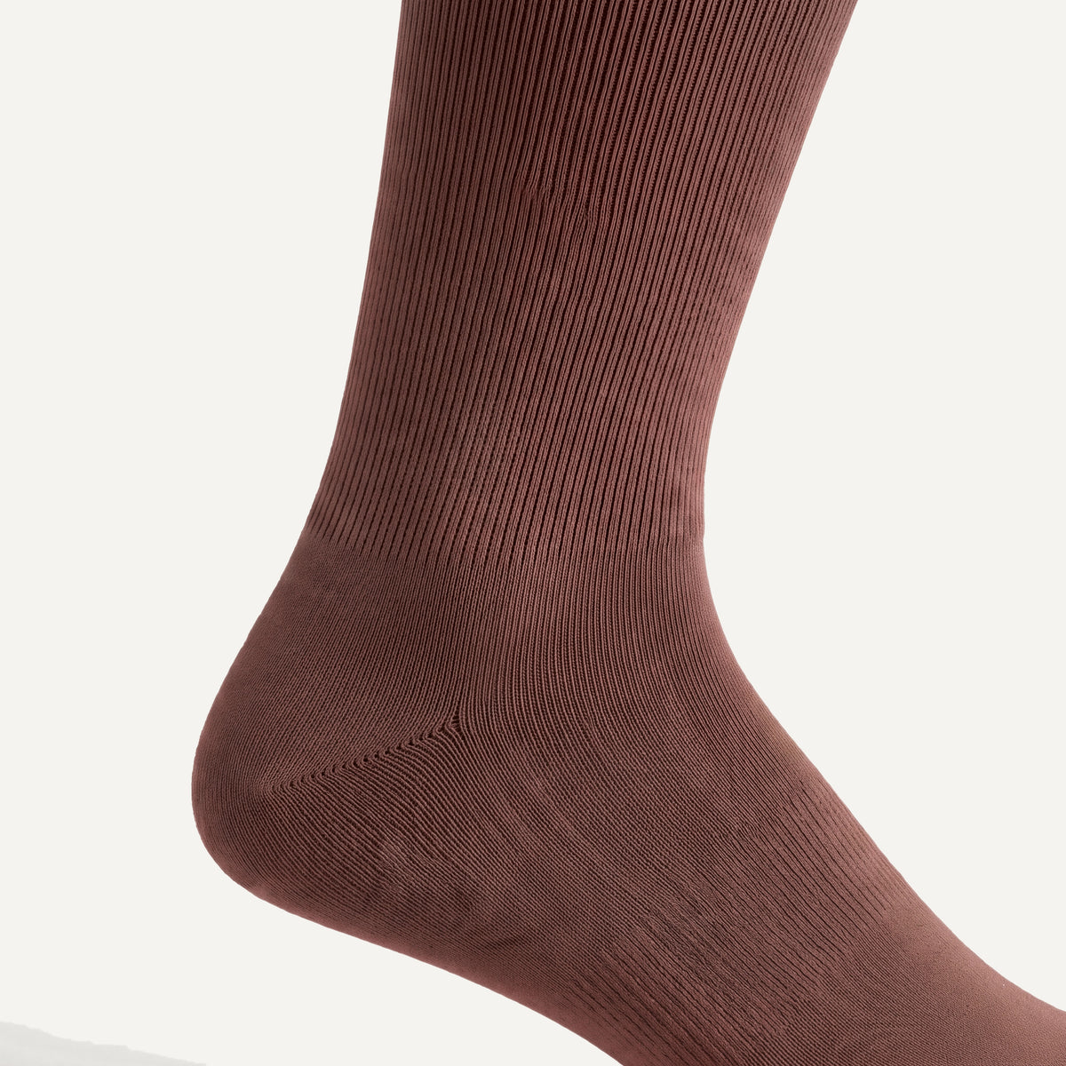 Knee-High Compression Socks in Coffee, close-up of the knit