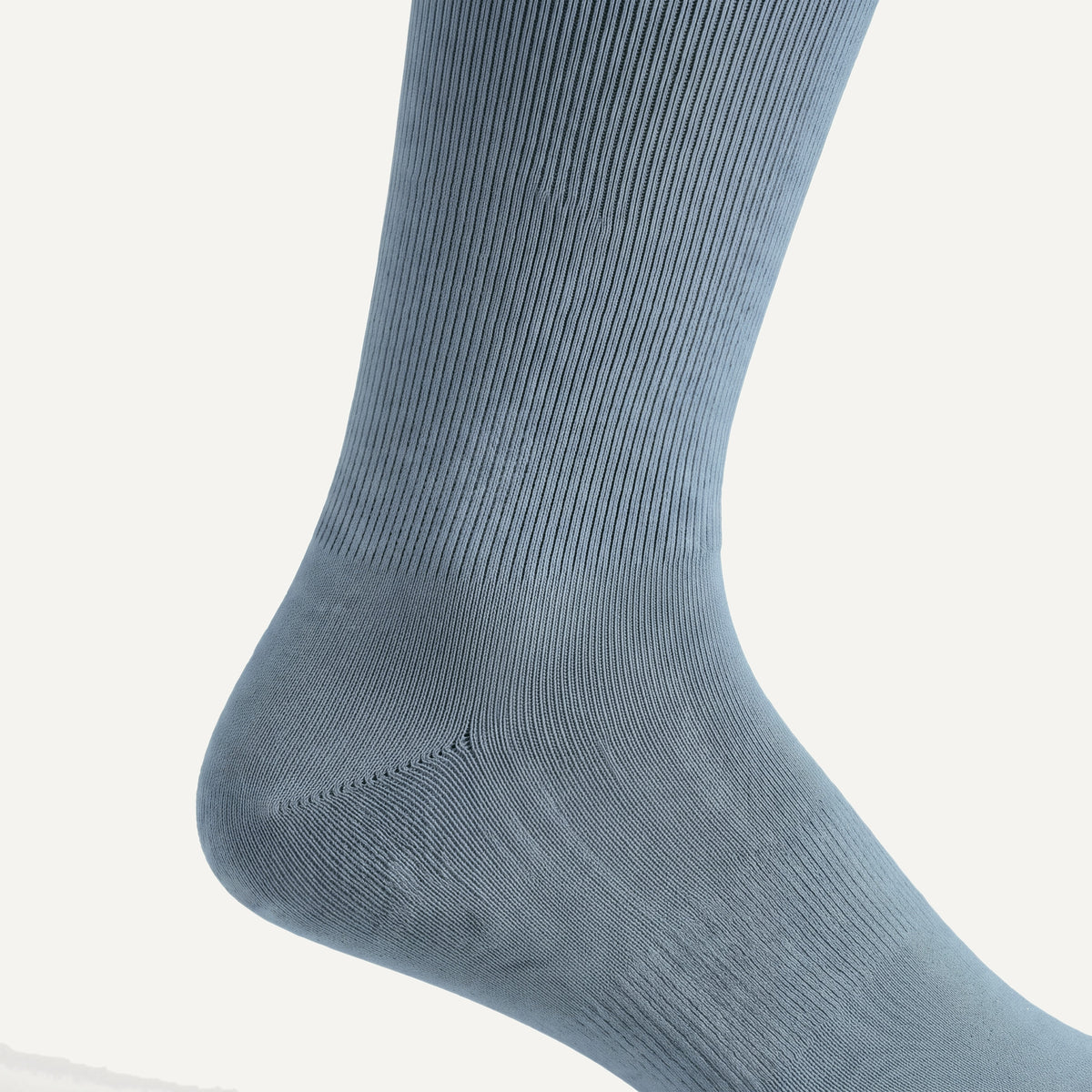 Knee-High Compression Socks in Dusty Blue, close-up of the knit