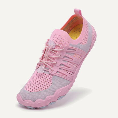Attività Vie in Pink, standing on the toe, top view of the laces