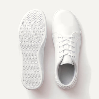 Pelle Vie in White, sole and top view